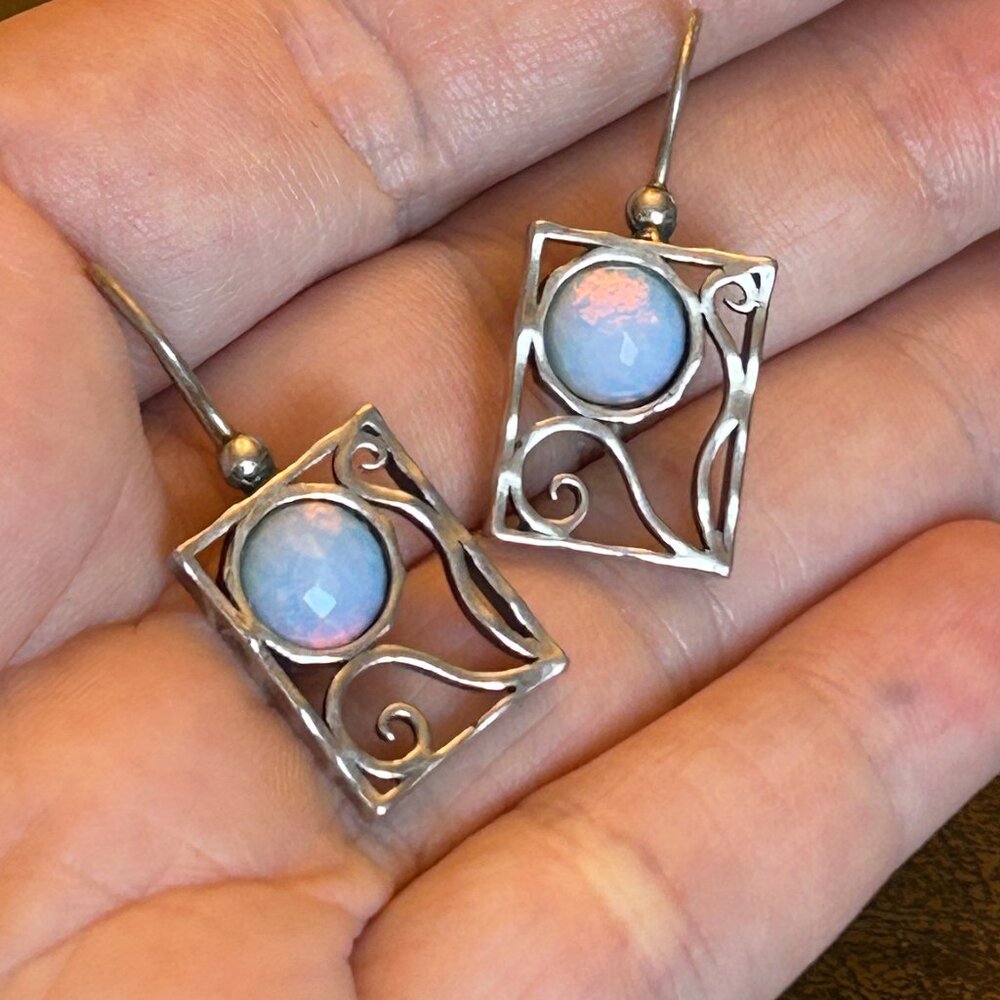 Rectangular Sterling Silver Earrings - image 1